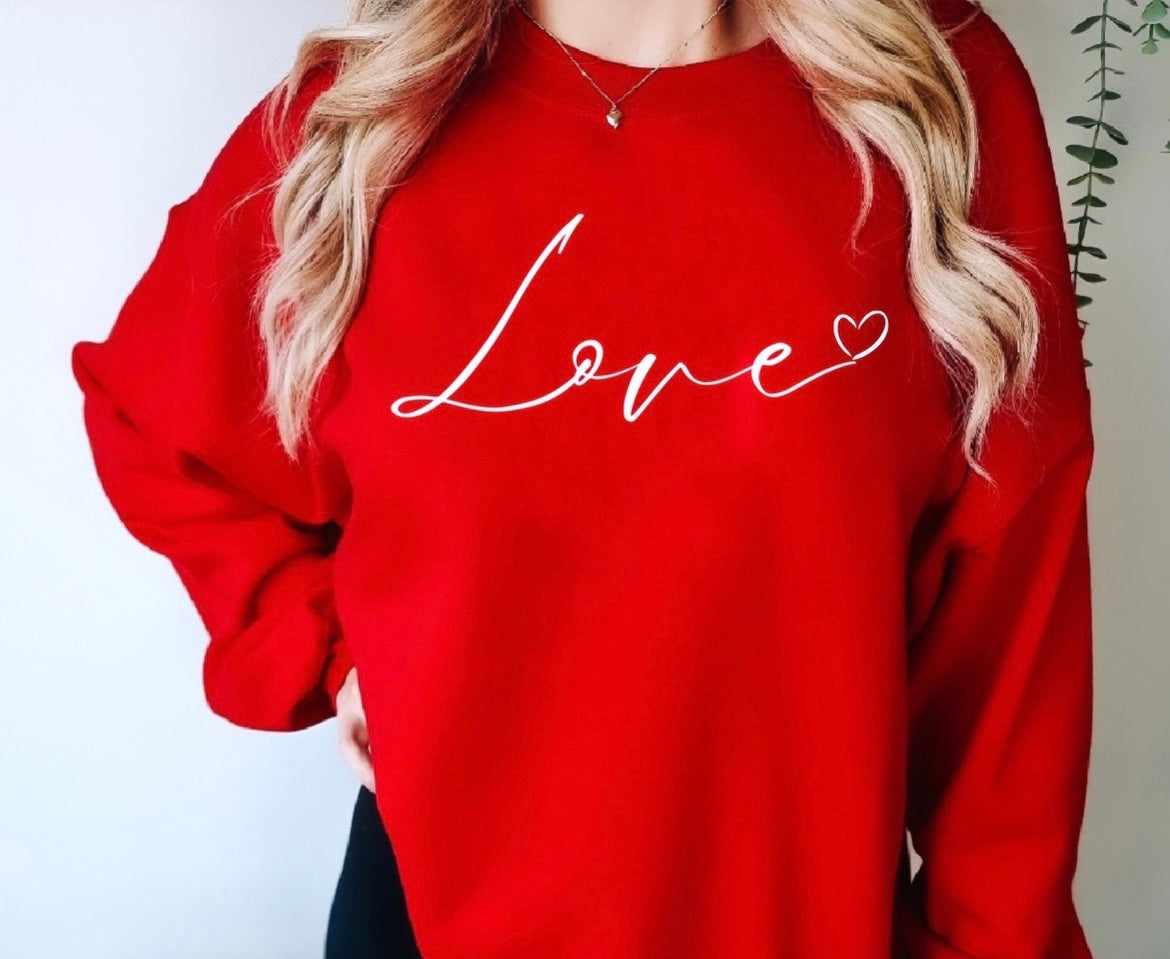 Love (in script) crewneck