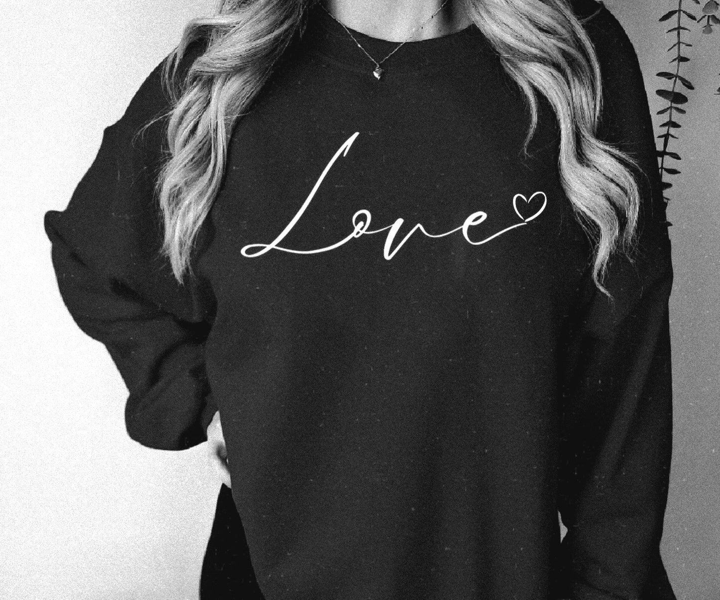 Love (in script) crewneck